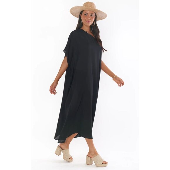 Show Me Your Mumu Black Tropez One-Shoulder Maxi Dress Size M - Picture 3 of 8